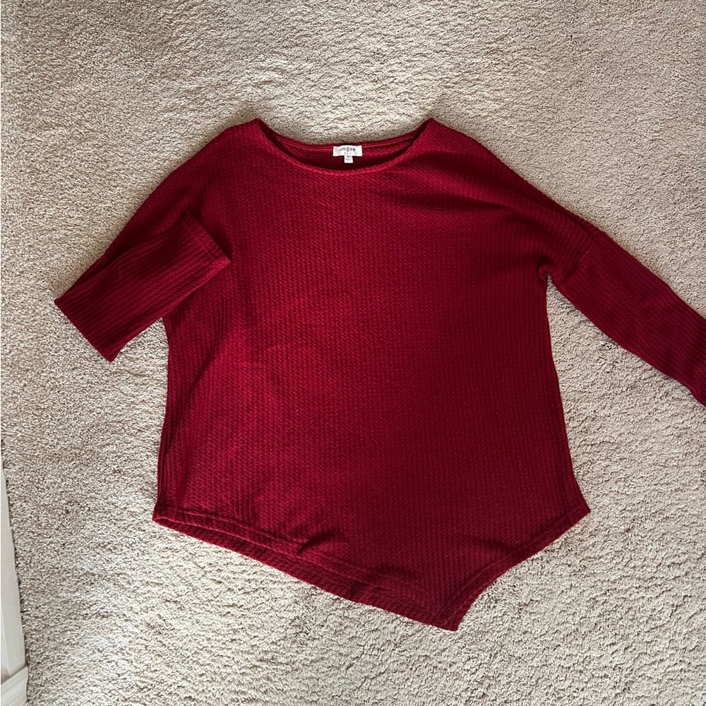 Women's Red Knit Top